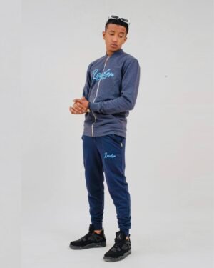 Ensemble pull avec fermeture éclair & jogging bleu